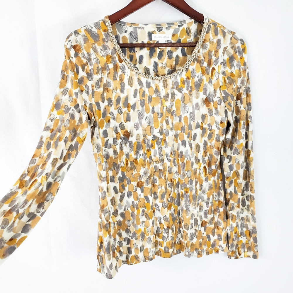 Charter Club Long Sleeve Tee Shirt Top Size Small